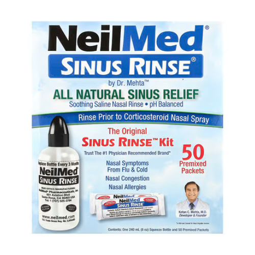 NeilMed Sinus Rinse - A Complete Sinus Nasal Rinse Kit, 50 count (Pack of 1)