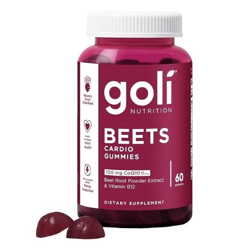 Goli Nutritional Supplement, Beets Cardio Gummy - 60 Count - 100mg CoQ10 & Beet Root Extract - Gluten-Free, Vegan, Non-GMO, and Gelatin-Free. Nature's Great Superfood.