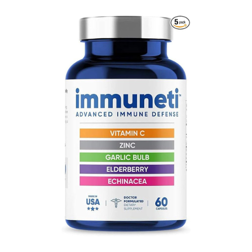 Immuneti - Advanced Immune Defense, Powerful Blend of Vitamin C, Zinc, Elderberries, Garlic Bulb, Echinacea - Supports Overall Health, Provides Vital Nutrients & Antioxidants
